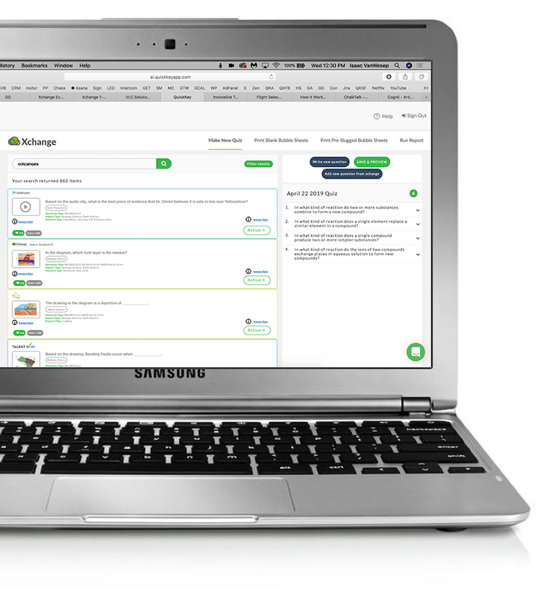 Question Xchange assessment marketplace screenshot