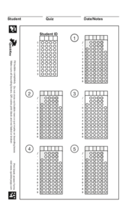 Quick Key's 5-question Gridded Exit Ticket for Math
